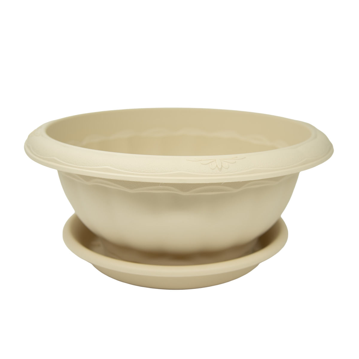 Macetero 35X15Cm Beige Con Plato Casa Viva